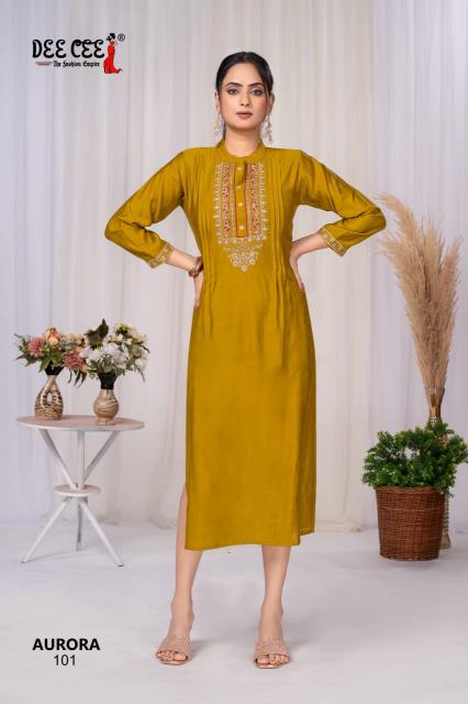 Deecee Aurora catalog indian virasat yellow kurti 