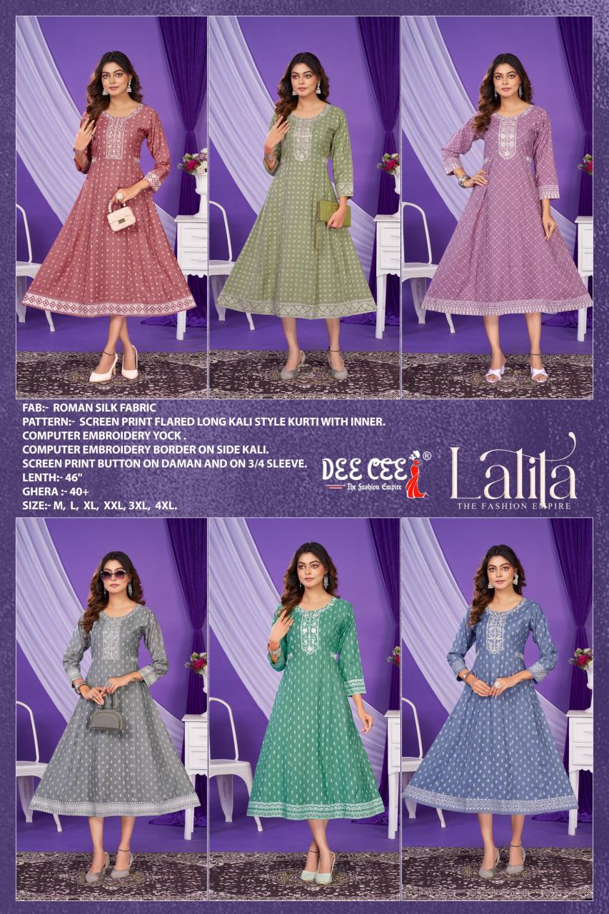 Deecee Lalita catalog indian silk kurtis uk
