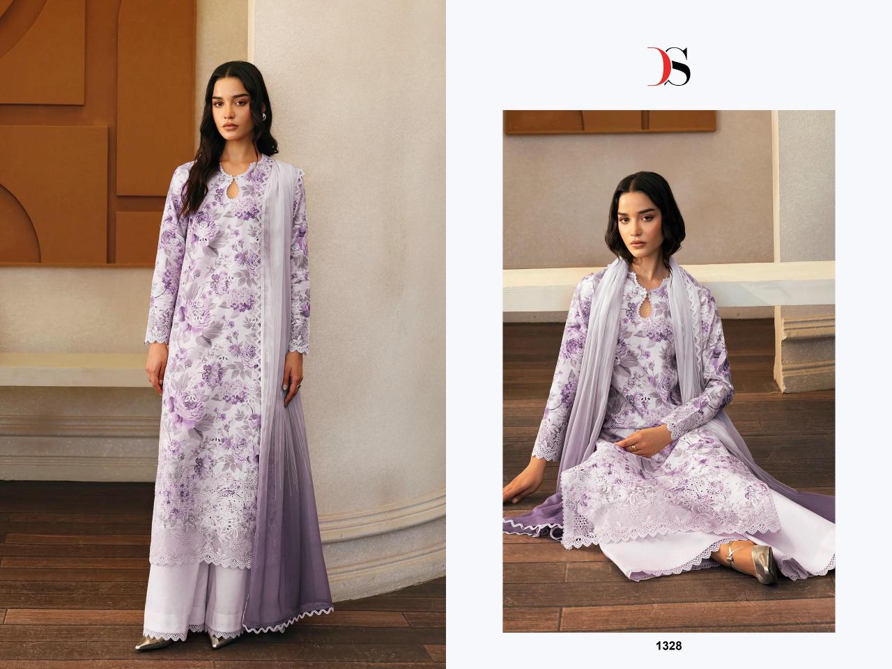 Deepsy Afrozeh Chikankari Lawn 25 catalog Chiffon Dupatta wholesale pakistani suits delhi