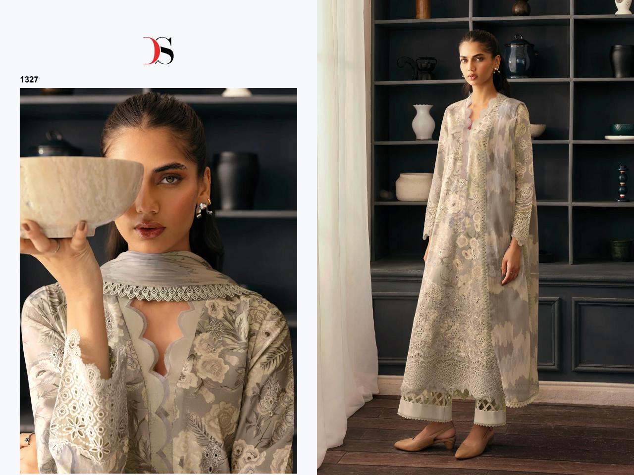 Deepsy Afrozeh Chikankari Lawn 25 catalog Chiffon Dupatta wholesale pakistani suits delhi