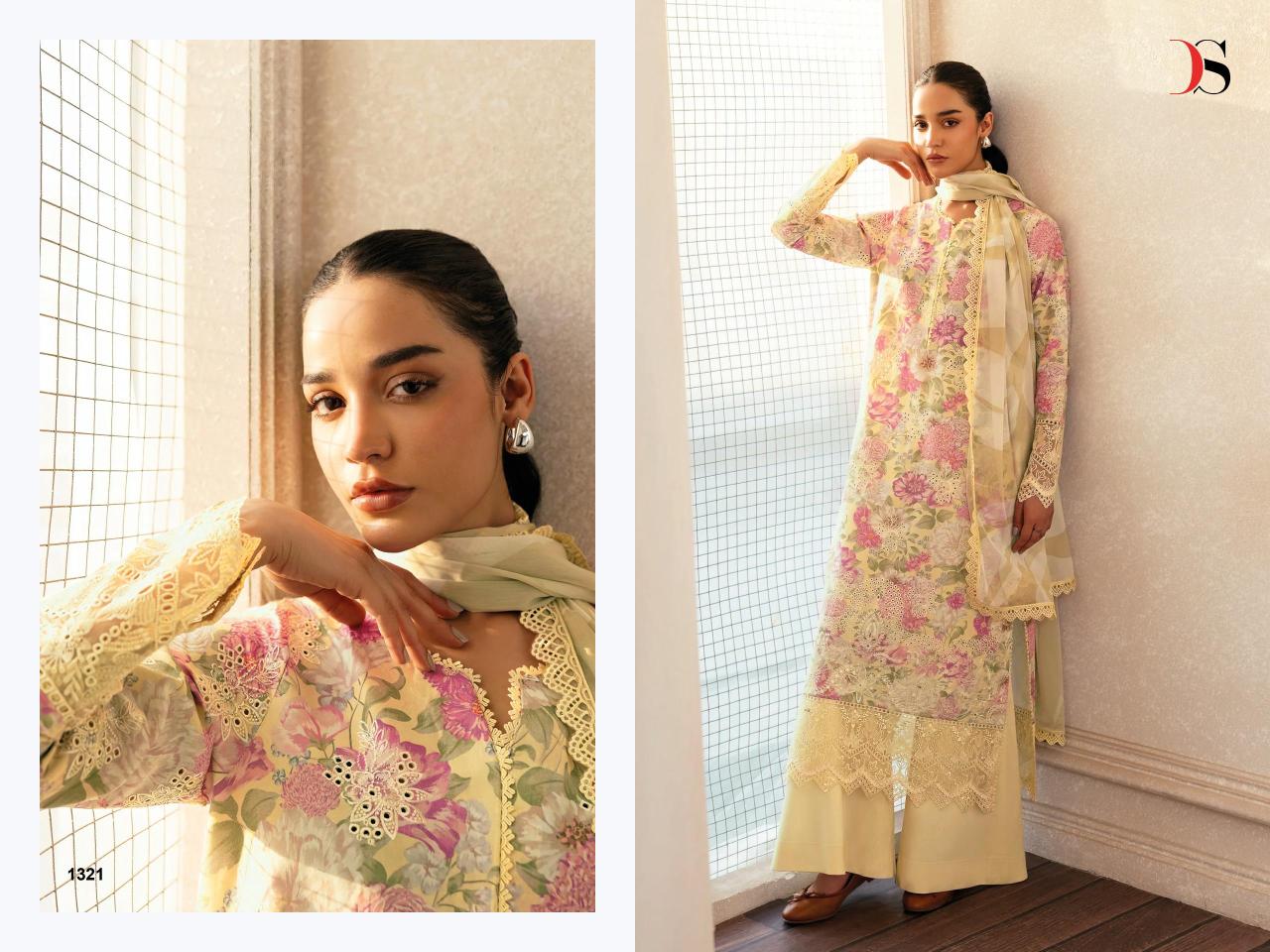 Deepsy Afrozeh Chikankari Lawn 25 catalog Chiffon Dupatta wholesale pakistani suits delhi