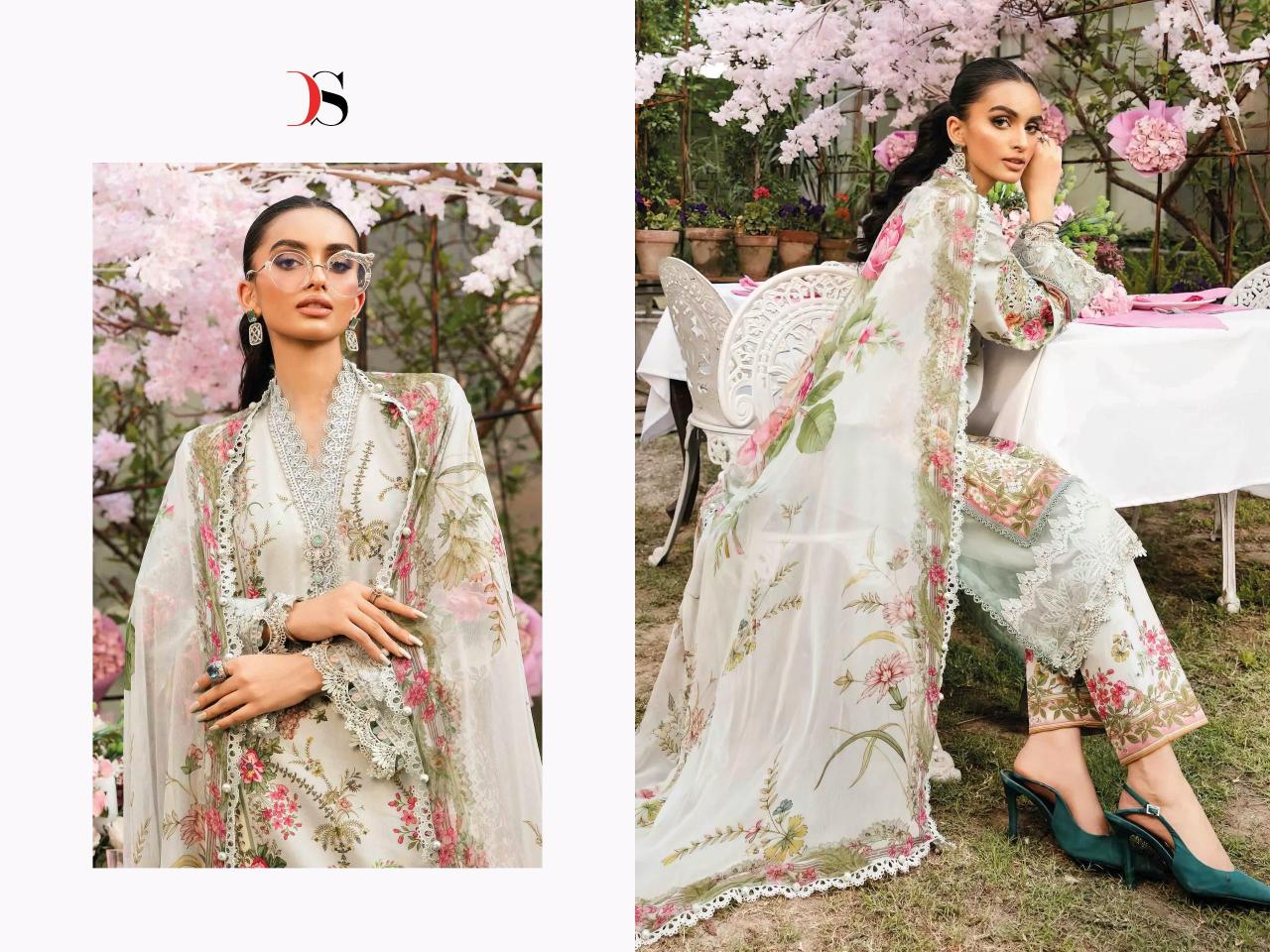 Deepsy Maria B Mprints 25 vol 2 catalog Cotton Dupatta pakistani wholesale replica suits in delhi