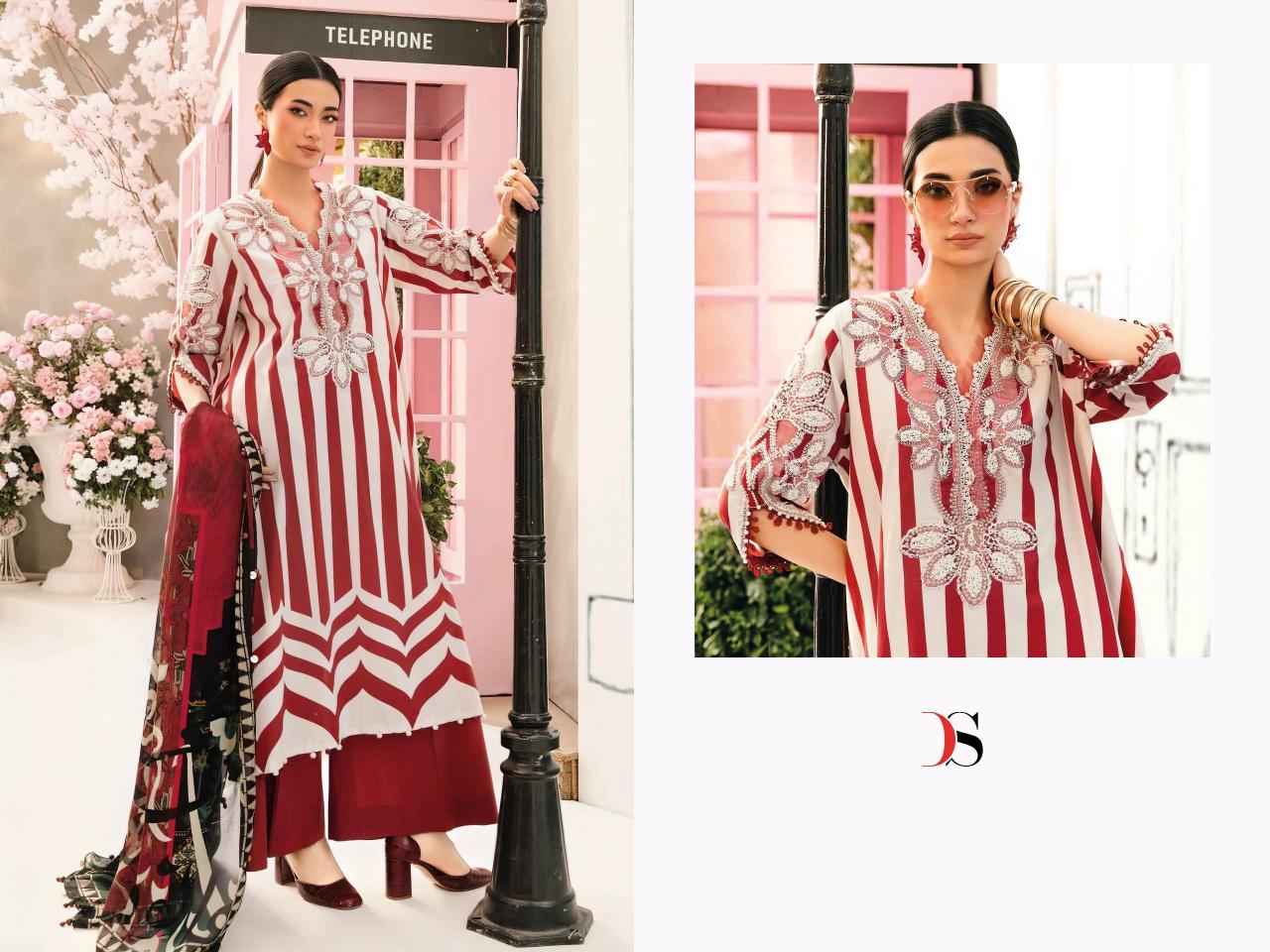 Deepsy Maria B Mprints 25 vol 2 catalog Cotton Dupatta pakistani wholesale replica suits in delhi
