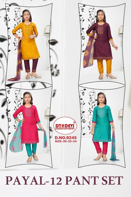 Dt Devi Payal vol 12 9245 Catalog wholesale market kids wear
