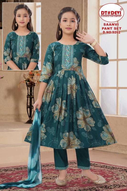 Dt Devi Saanvi 9262 catalog kids party wear frock wholesaler