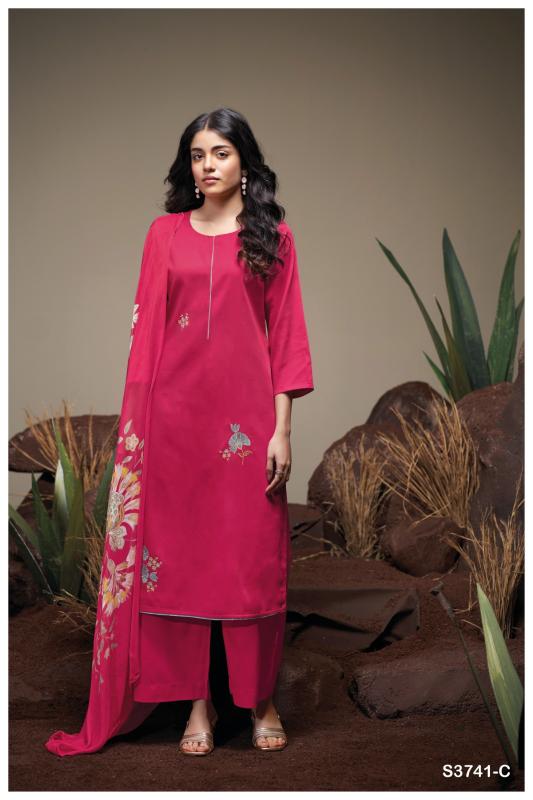 Ganga Agatha 3741 catalog wholesale unstitched salwar kameez suppliers