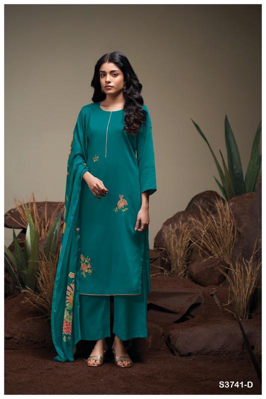 Ganga Agatha 3741 catalog wholesale unstitched salwar kameez suppliers