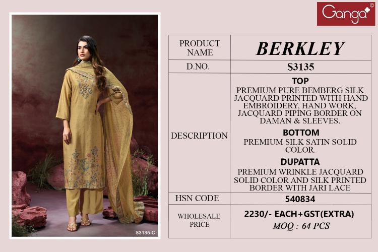 Ganga Berkley 3135 catalog salwar kameez wholesale ahmedabad