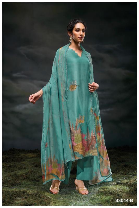 Ganga Charaya 3044 catalog unstitched salwar kameez wholesalers kolkata