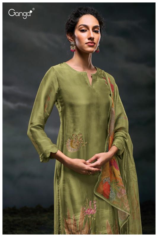 Ganga Charaya 3044 catalog unstitched salwar kameez wholesalers kolkata