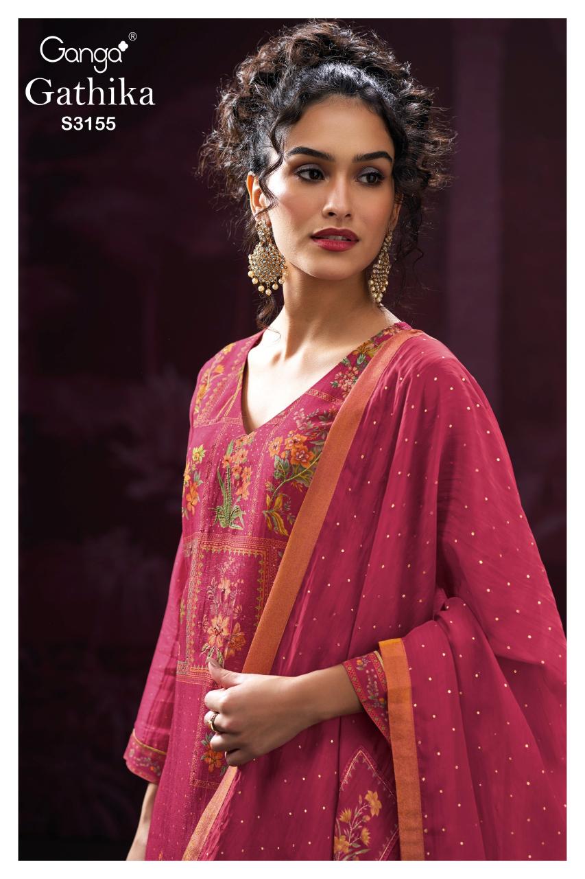 Ganga Gathika 3155 catalog cheap salwar kameez wholesale