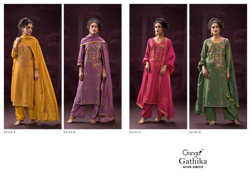 Ganga Gathika 3155 catalog cheap salwar kameez wholesale