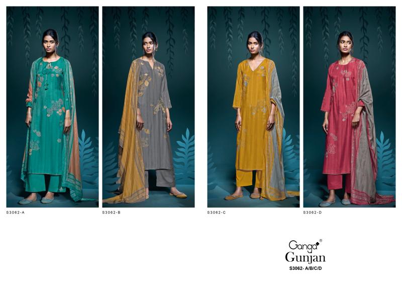 Ganga Gunjan 3062 catalog best salwar kameez material in surat