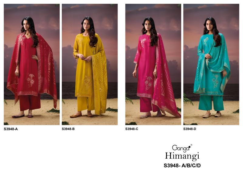 Ganga Himangi 3948 catalog wholesale salwar kameez market in kolkata