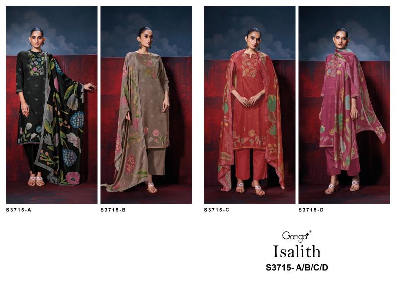 Ganga Isalith 3715 catalog wholesale market of salwar kameez in surat