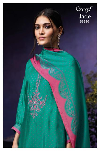 Ganga Jade 3890 catalog salwar kameez wholesaler in surat