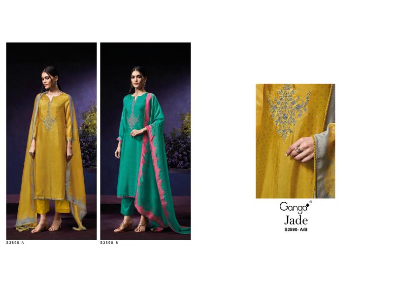 Ganga Jade 3890 catalog salwar kameez wholesaler in surat