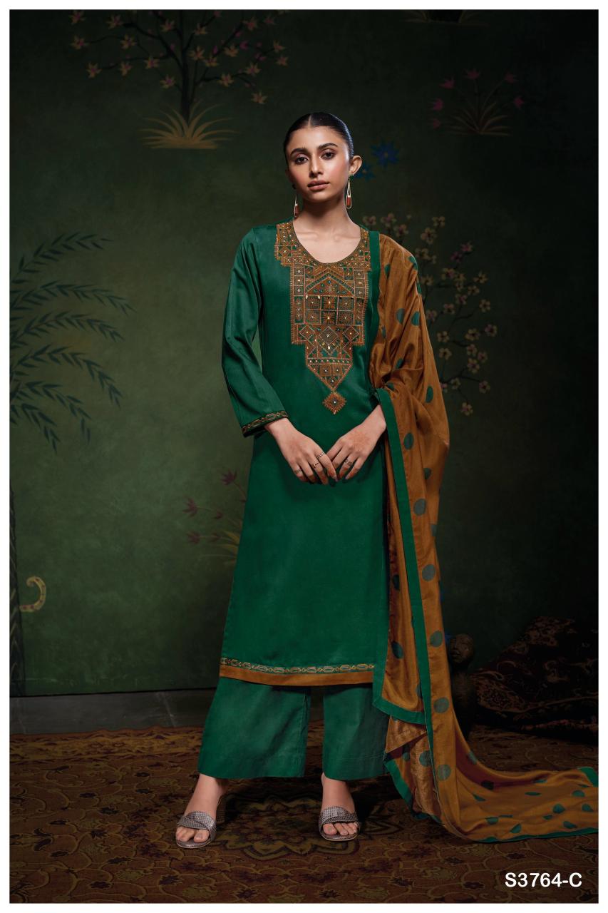 Ganga Meadow 3764 catalog unstitched salwar kameez wholesalers in india