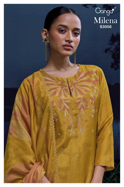 Ganga Milena 3056 catalog salwar kameez manufacturers surat