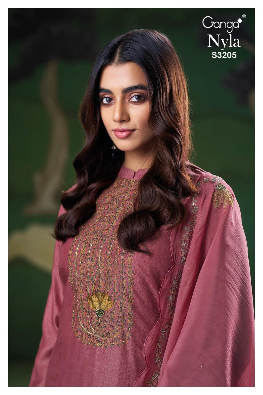 Ganga Nyla 3205 catalog wholesale dealers in salwar kameez surat