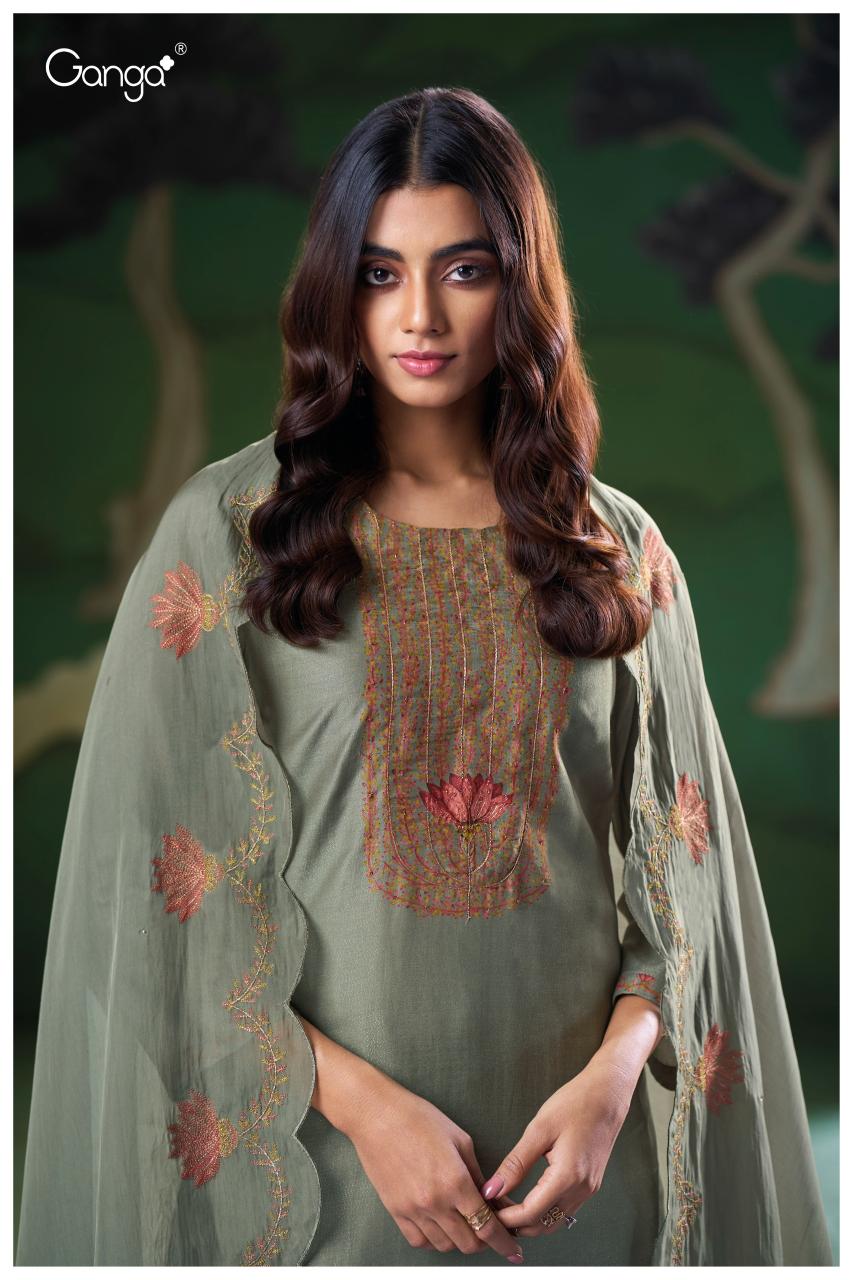 Ganga Nyla 3205 catalog wholesale dealers in salwar kameez surat