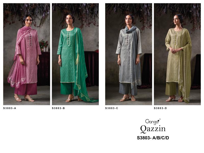 Ganga Qazzin 3803 catalog salwar kameez suppliers in surat