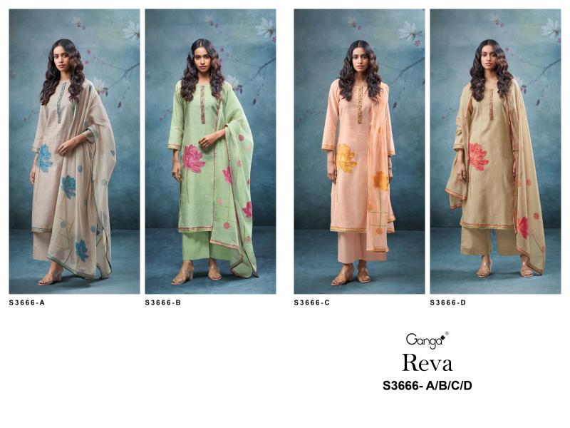 Ganga Reva 3666 catalog wholesale salwar kameez dealers