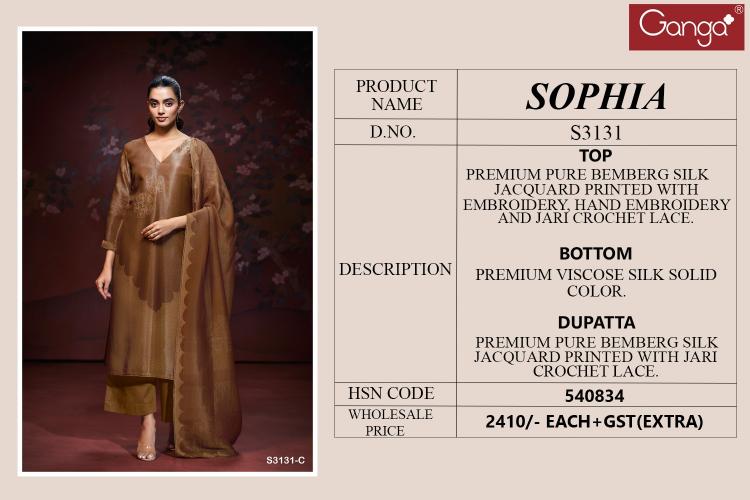 Ganga Sophia 3131 catalog wholesale salwar kameez fabric
