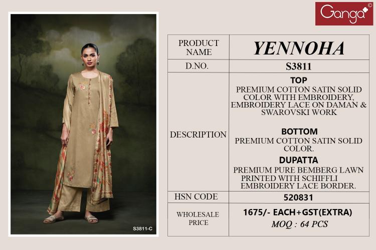 Ganga Yennoha 3811 catalog surat salwar kameez wholesalers online