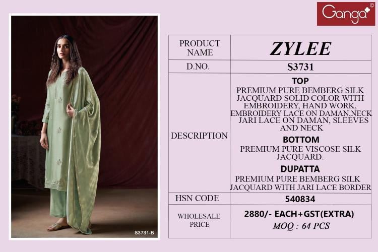 Ganga Zylee 3731 catalog buy salwar kameez wholesale