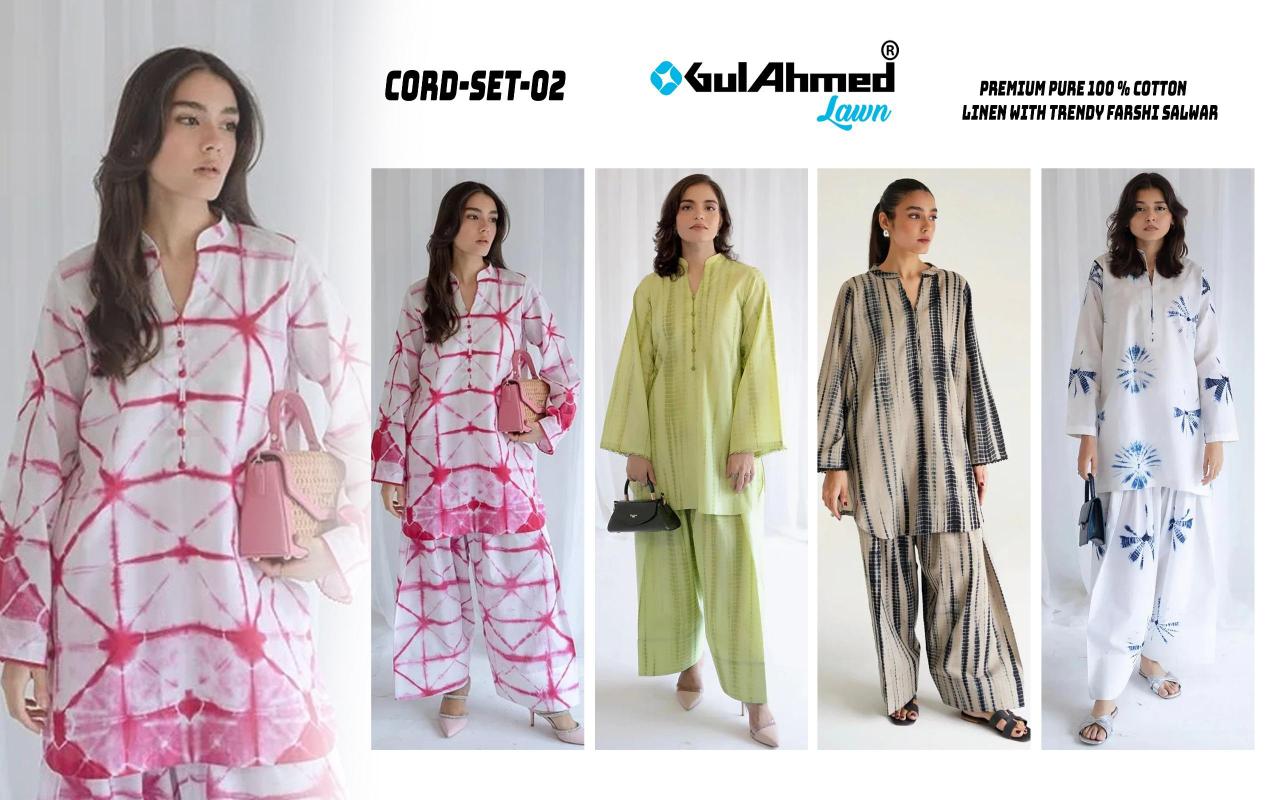 Gul Ahmed Cord Set d vol 2 linen edition catalog co ord set 