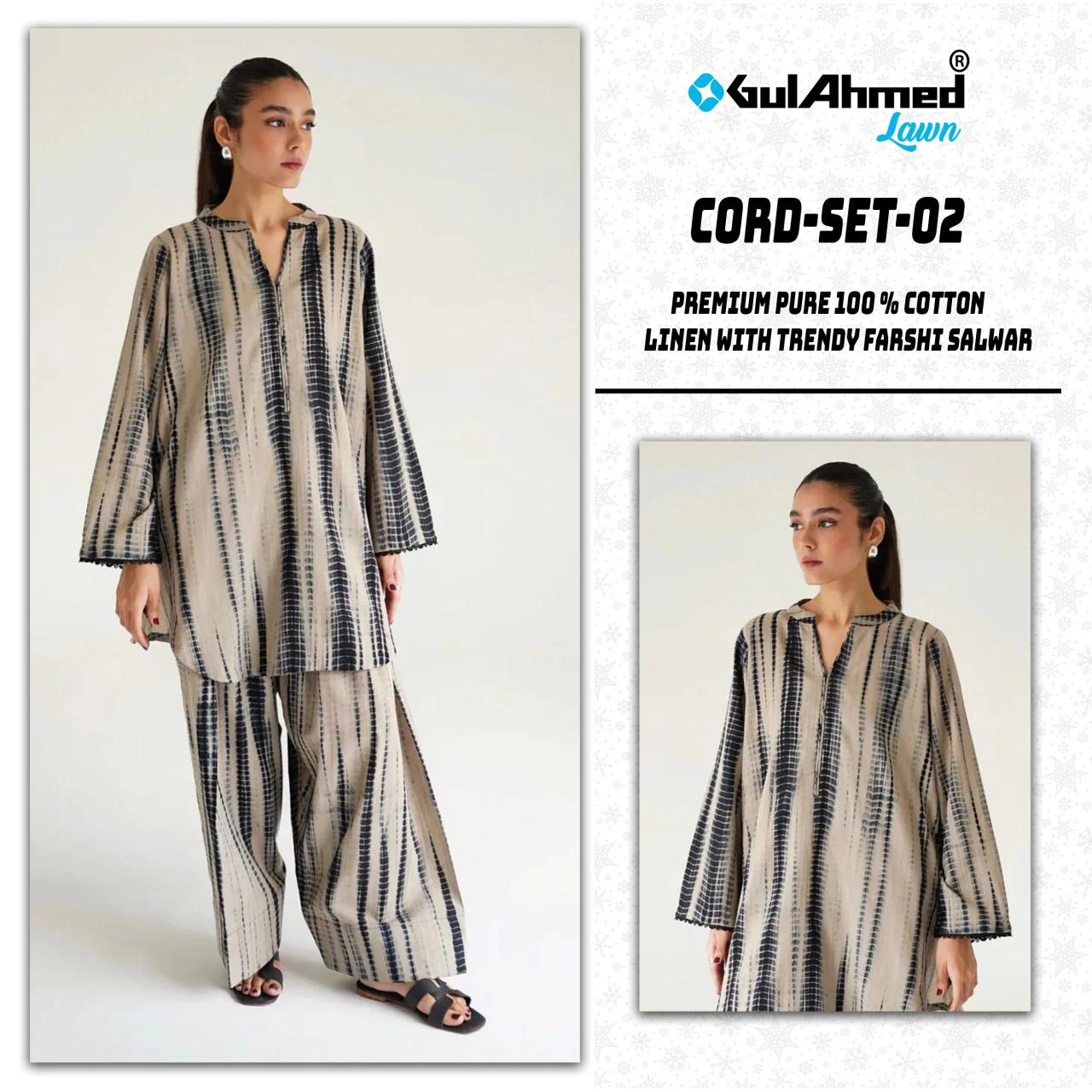 Gul Ahmed Cord Set d vol 2 linen edition catalog co ord set 