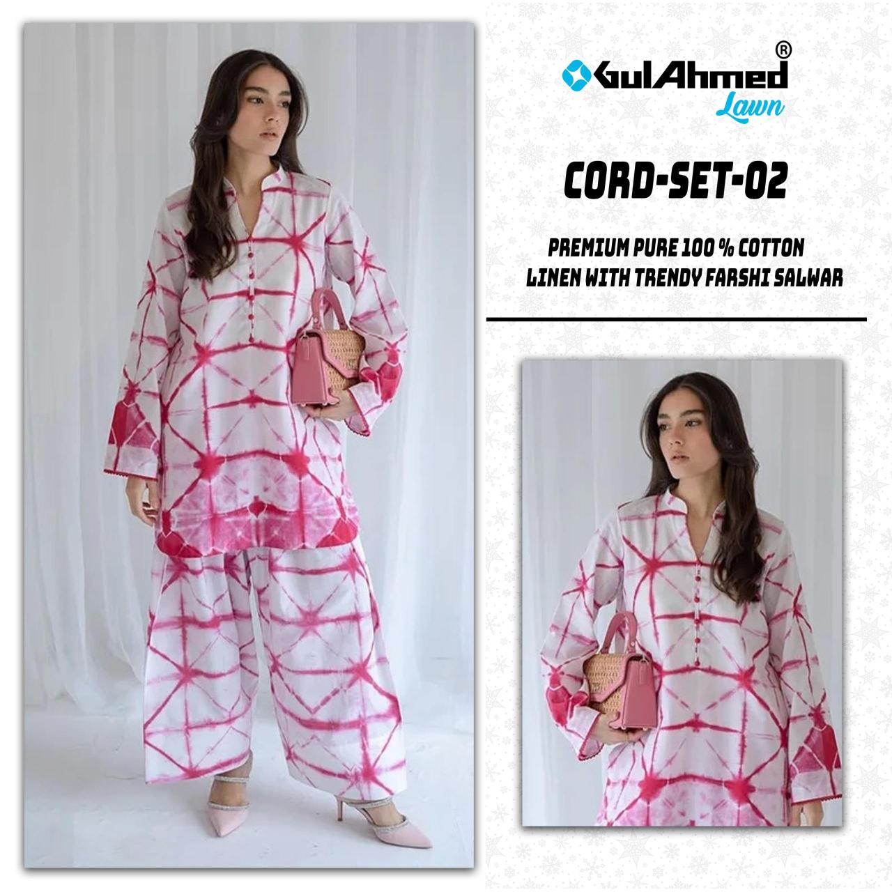 Gul Ahmed Cord Set d vol 2 linen edition catalog co ord set 