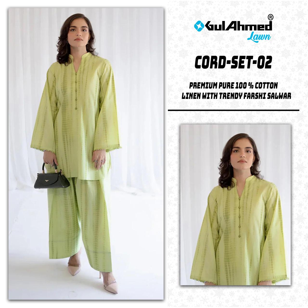 Gul Ahmed Cord Set d vol 2 linen edition catalog co ord set 