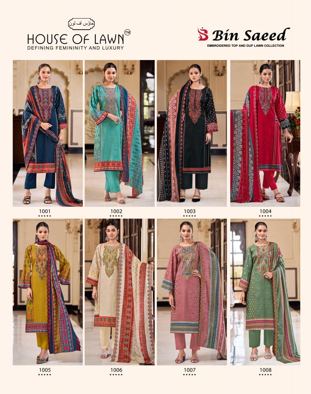 House Of Lawn Bin Saeed catalog pakistani lawn suits wholesale in bangladesh