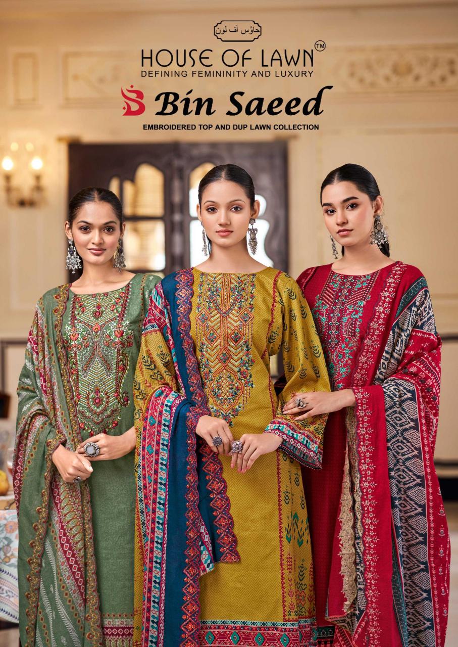 House Of Lawn Bin Saeed catalog pakistani lawn suits wholesale in bangladesh