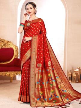 Kavita by astita fancy designer Paithani silk fabric saree wholesale