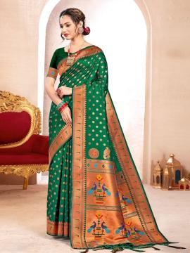 Kavita by astita fancy designer Paithani silk fabric saree wholesale