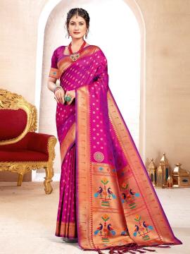 Kavita by astita fancy designer Paithani silk fabric saree wholesale