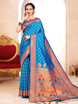 Kavita by astita fancy designer Paithani silk fabric saree wholesale