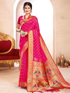 Kavita by astita fancy designer Paithani silk fabric saree wholesale