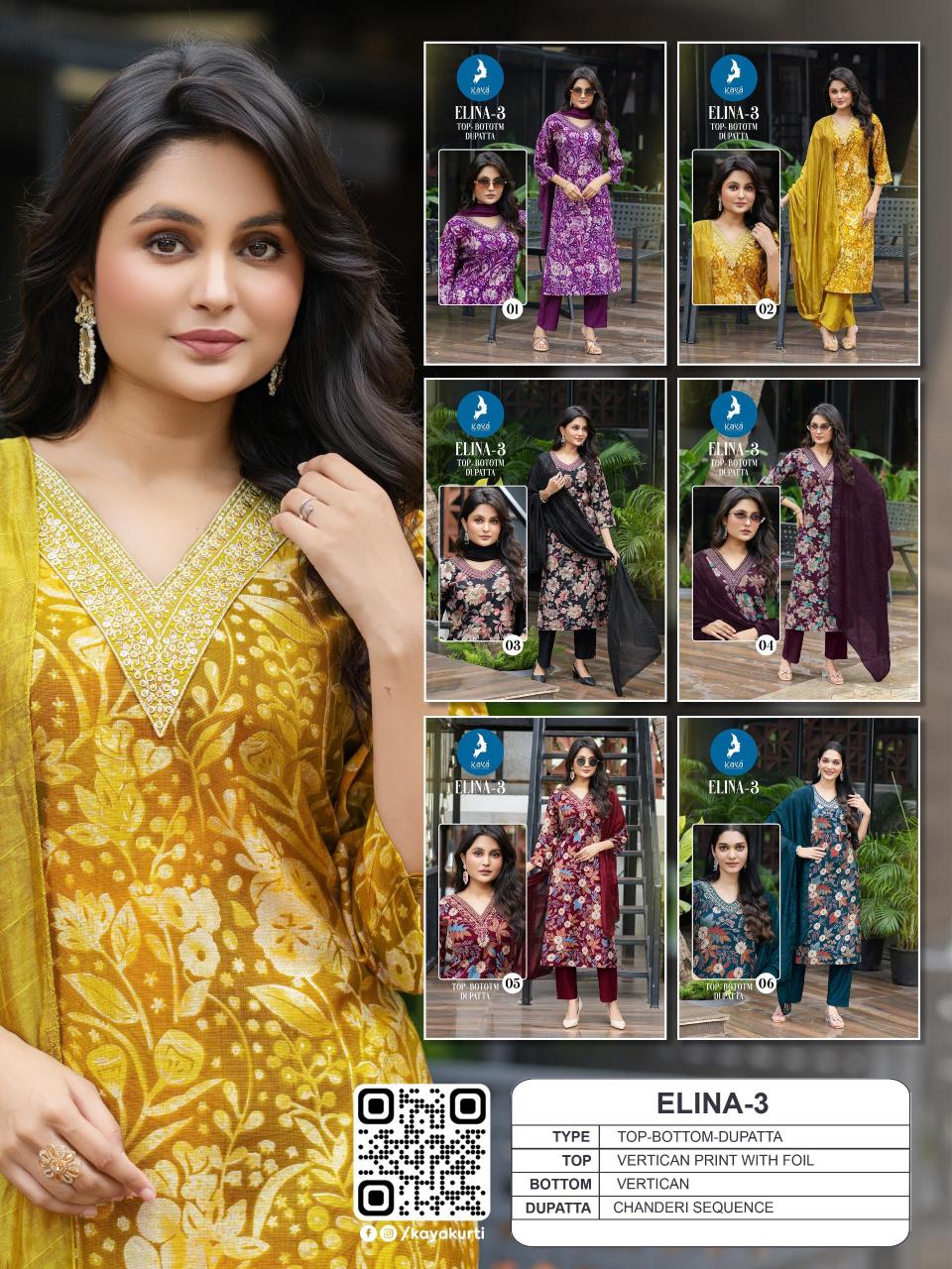 Kaya Elina vol 3 catalog best kurti manufacturer in india