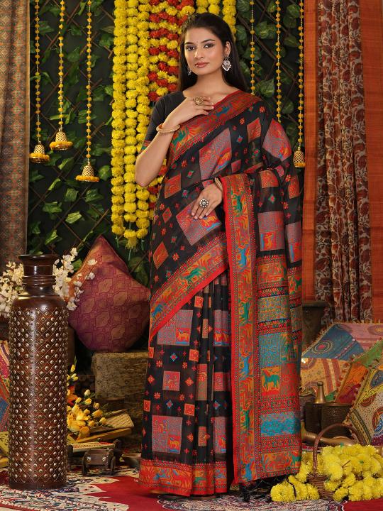 Kethal Kota by Astita fancy designer linen Cotton fabric saree