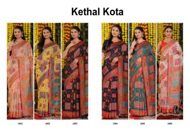 Kethal Kota by Astita fancy designer linen Cotton fabric saree