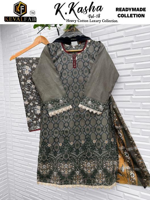 Keval K.Kasha Vol-18 – Karachi Readymade Kurti Pant With Dupatta - Wholesale Catalog