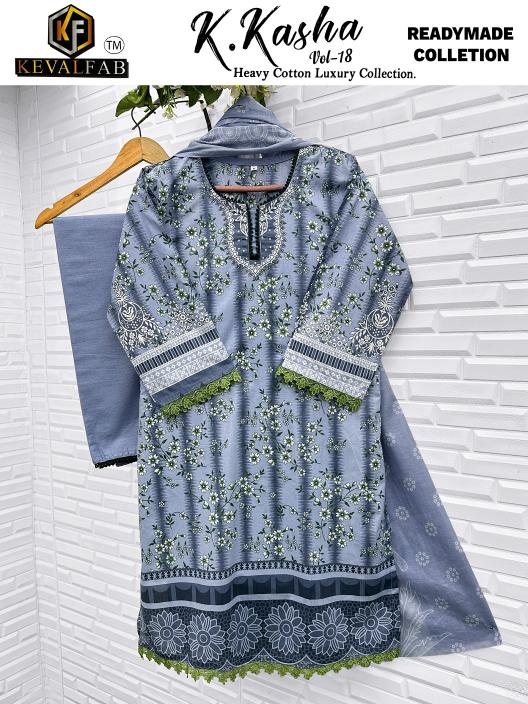 Keval K.Kasha Vol-18 – Karachi Readymade Kurti Pant With Dupatta - Wholesale Catalog