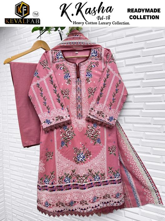 Keval K.Kasha Vol-18 – Karachi Readymade Kurti Pant With Dupatta - Wholesale Catalog