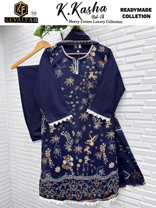 Keval K.Kasha Vol-18 – Karachi Readymade Kurti Pant With Dupatta - Wholesale Catalog