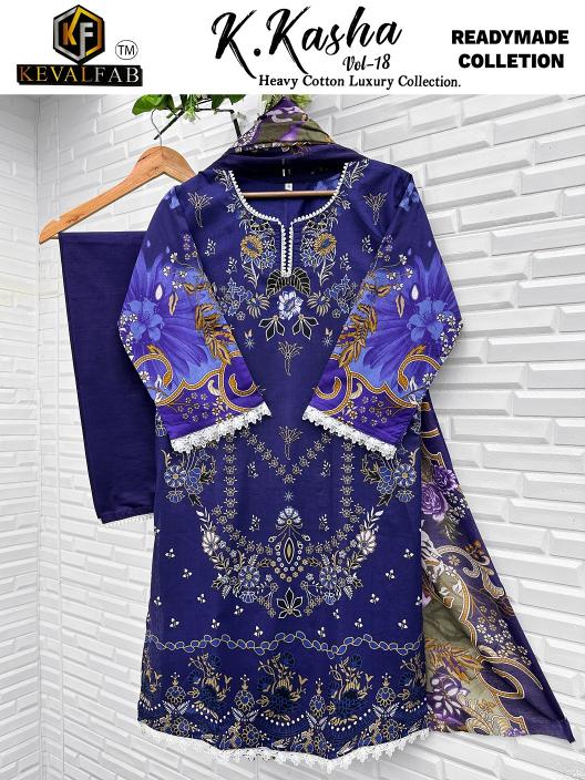 Keval K.Kasha Vol-18 – Karachi Readymade Kurti Pant With Dupatta - Wholesale Catalog