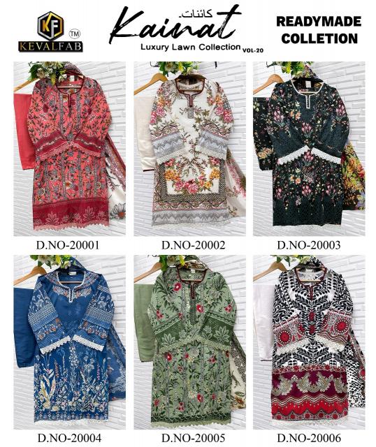 Keval Kainat Vol-20 – Karachi Readymade Kurti Pant With Dupatta - Wholesale Catalog